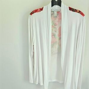 Joseph Ribkoff white floral cardigan lightweight
